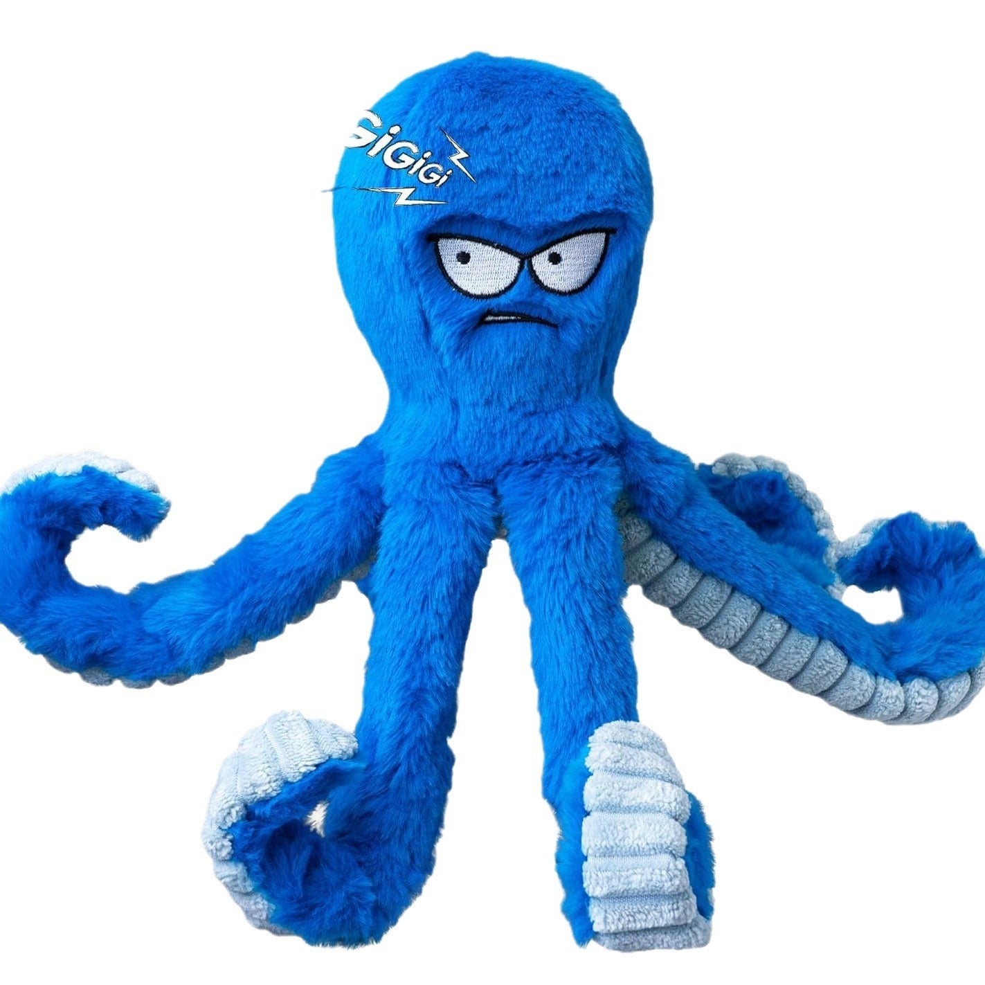 Angry Octopus Squeaky Dog Toy – Crinkle Plush with 6 Legs